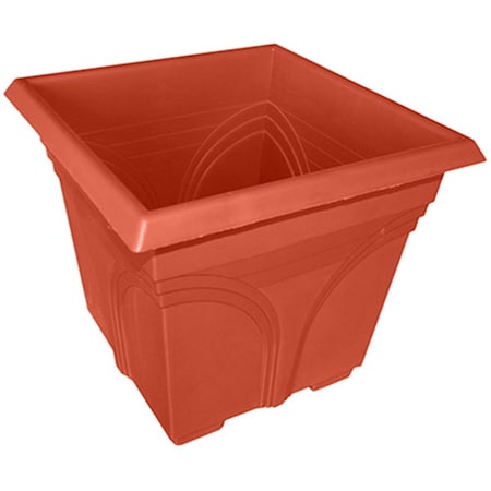 Grilltown 15 in. Medallion Plastic Deck Planter, Light Terra Cotta GR2009249